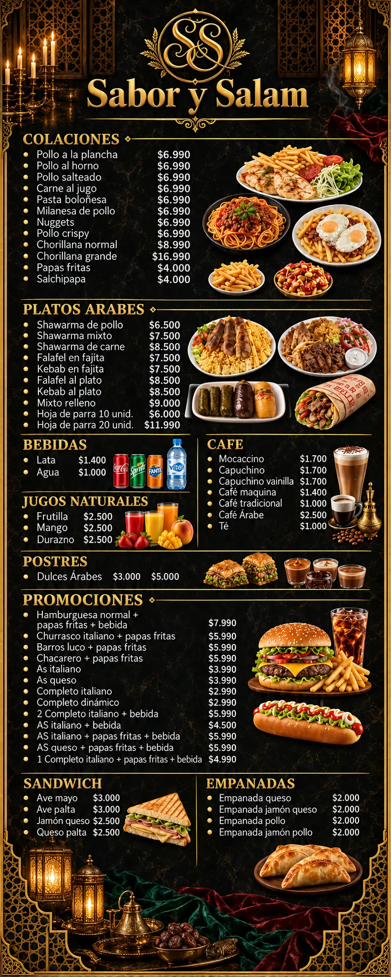 Carta completa de Sabor y Salam